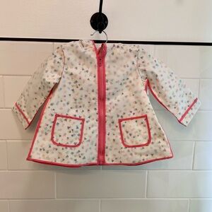 Girls' Heart Print Hooded Rain Jacket